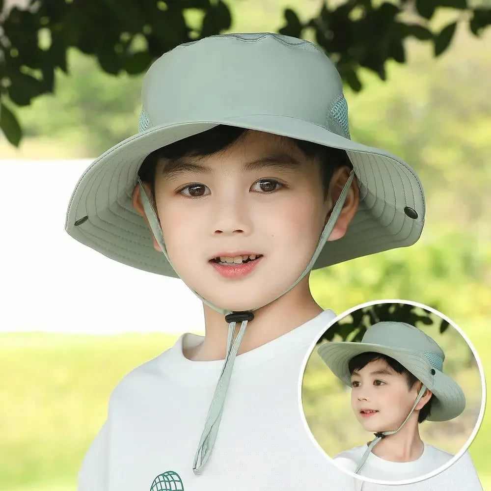 Summer Baby Sun Hat for Boys and Girls Outdoor Neck Ear Cover Anti UV Travel Hats Autumn Kids Beach Caps Bucket Cap 2-8 Years