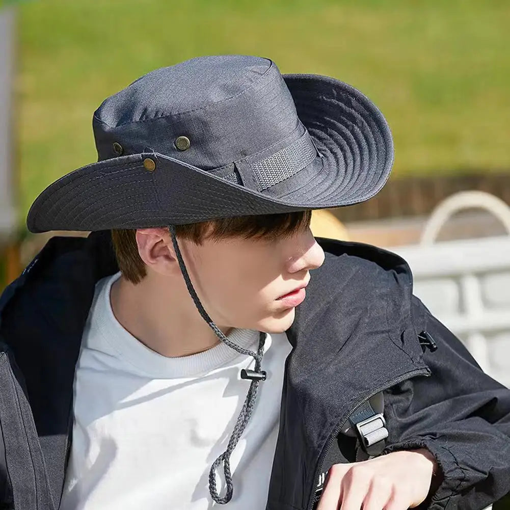 New Sun Hats for Men Outdoor Fishing Cap Wide Brim Anti-UV Protection Women Bucket Hat Summer Hiking Fisherman Caps