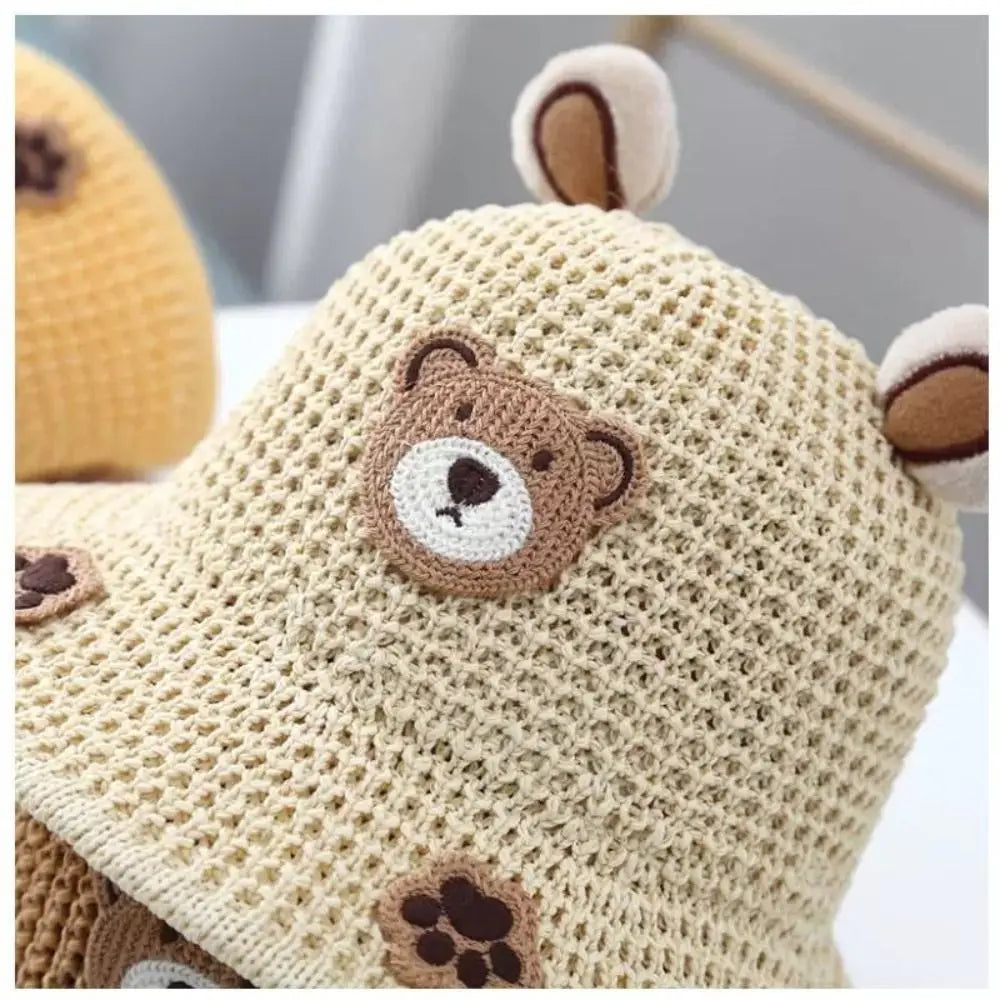 Summer Baby Sun Hat Bucket Cap For Girls Boys Outdoor Straw Cartoon Anti UV Kids Beach Caps