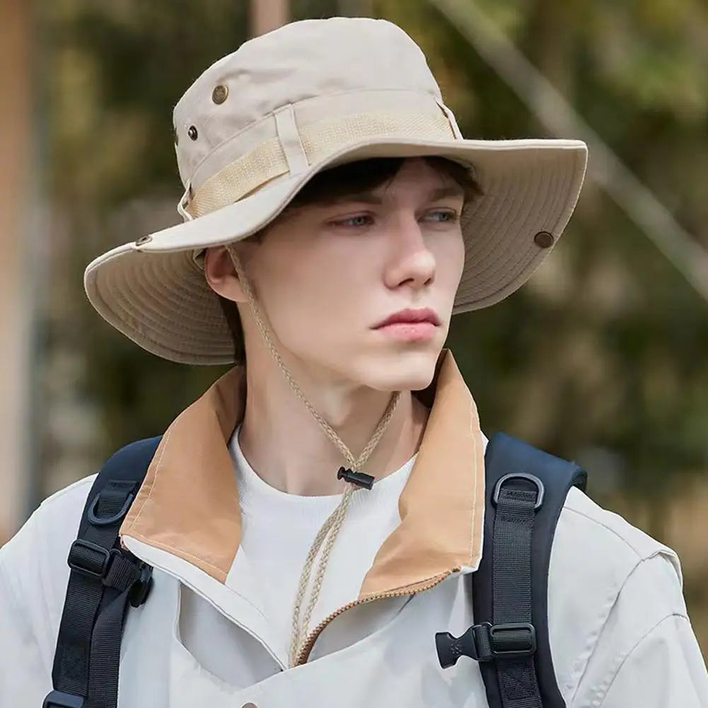 New Sun Hats for Men Outdoor Fishing Cap Wide Brim Anti-UV Protection Women Bucket Hat Summer Hiking Fisherman Caps
