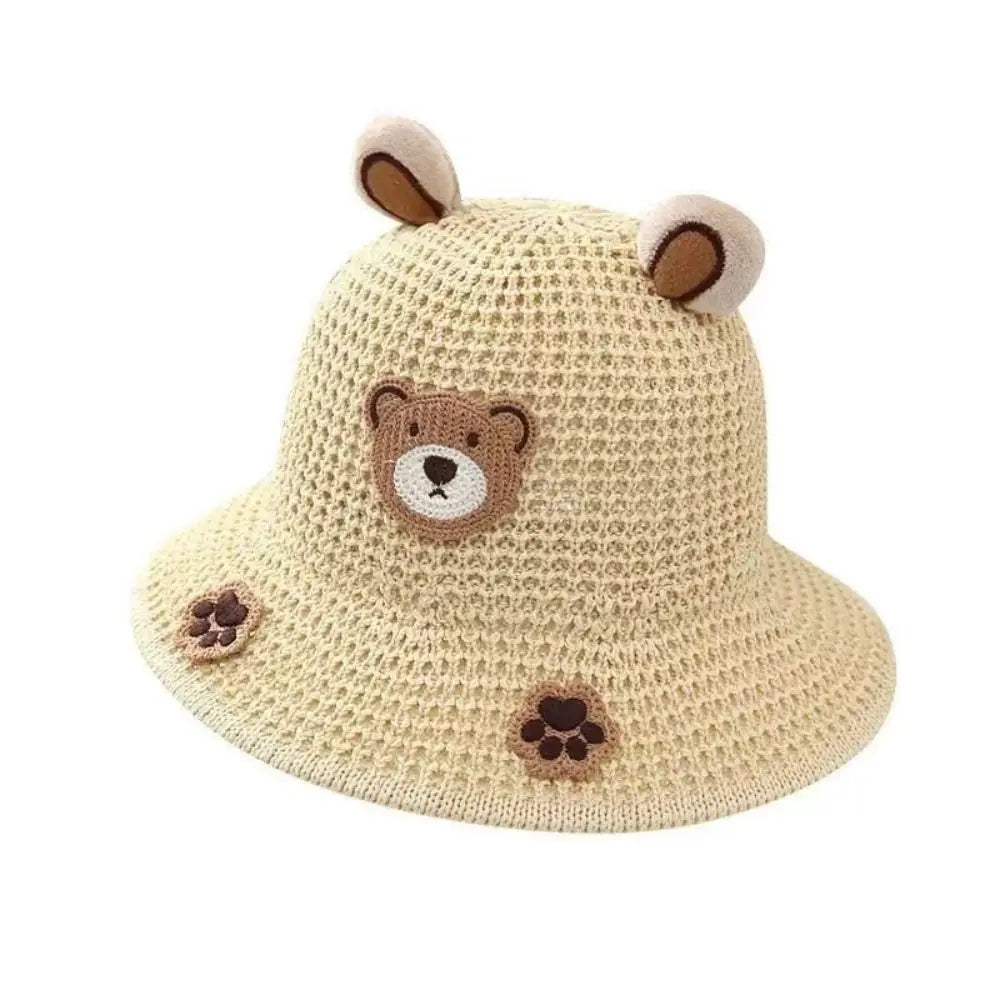 Summer Baby Sun Hat Bucket Cap For Girls Boys Outdoor Straw Cartoon Anti UV Kids Beach Caps