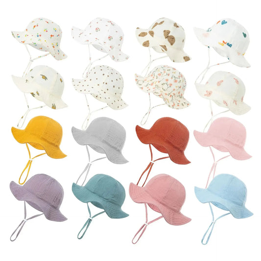 Baby Summer Sun Hat Cartoon Bear Infant Fisherman Cap Toddler Panama Basin Caps Large Brim Visors Outdoor Sunscreen Bonnet
