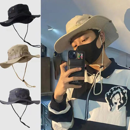New Sun Hats for Men Outdoor Fishing Cap Wide Brim Anti-UV Protection Women Bucket Hat Summer Hiking Fisherman Caps