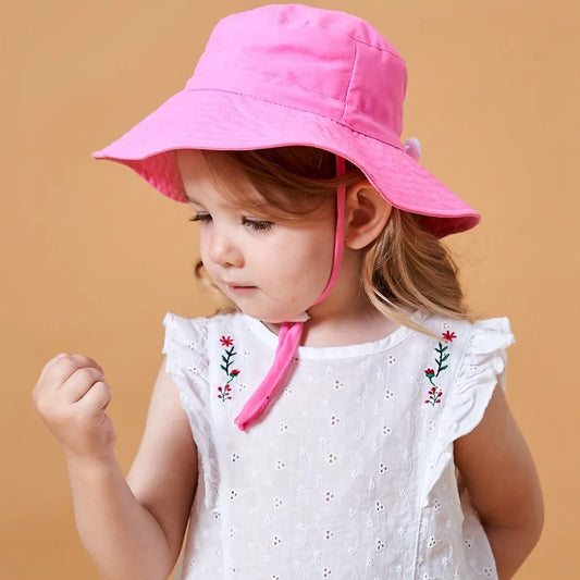 Children Hat Toddler Boys Girls Summer Cartoon Panama Sun Hat Baby Beach Fisherman Bucket Hat Kids Ear Cover Caps 0-8 Years